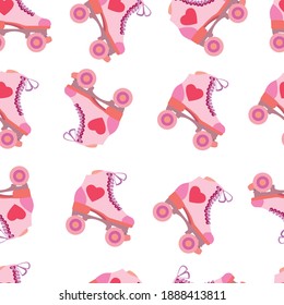 
seamless pattern with rollers quads. valentines day. love and heart.