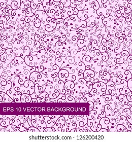 seamless pattern with romantic hearts and stylized vegetable pattern