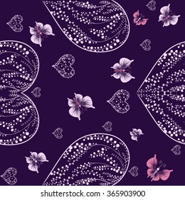 Seamless pattern with romantic hearts. Valentine's Day. Wedding. Gift packaging, printing, textile, background cute card.