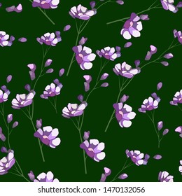 seamless pattern in romantic style, ornament with branches of flowers, wedding background