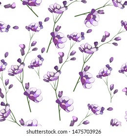 seamless pattern in romantic style, ornament with branches of flowers, wedding background
