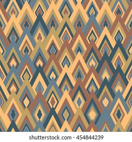Seamless pattern with rombic ornament. Abstract print template for fabric and paper in boho style.