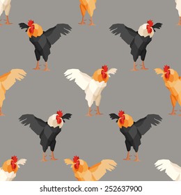Seamless pattern with rooster 2