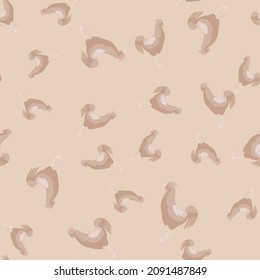 Seamless pattern of rooster. Domestic animals on colorful background. Vector illustration for textile prints, fabric, banners, backdrops and wallpapers.