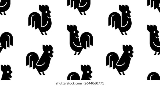 Seamless pattern with Rooster logo. isolated on white background