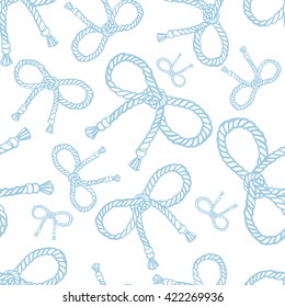 Seamless pattern with rope bows.