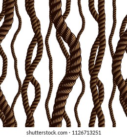 Seamless pattern rope woven vector, abstract illustrative background. Navy tangled marine ropes endless design. Usable for fabric, wallpaper, wrapping, web and print.