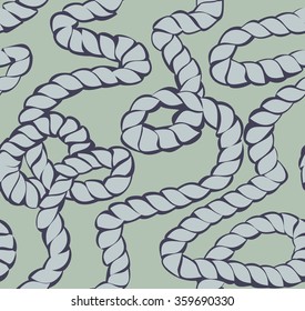 Seamless pattern with ropes, vector cartoon image.