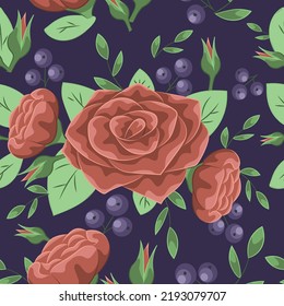 Seamless pattern with rose. Feminine textile print. Floral template.