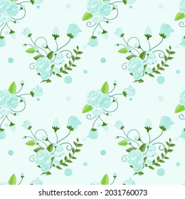 Seamless pattern of rose and floral ,Digital paper background ,Pastel style ,Design for Fabric ,Decoration or more