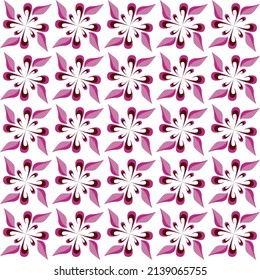 Patrón sin fisuras con ornamento floral rosa sobre fondo blanco