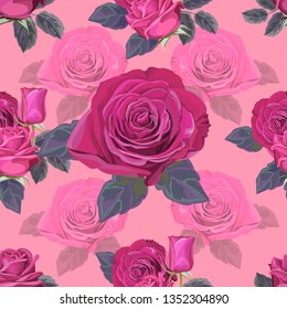 Seamless pattern with rose flower vector illustration