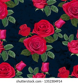 Seamless pattern with rose flower vector illustration