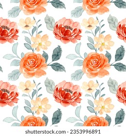 Seamless pattern of rose flower with watercolor for background, fabric, textile, fashion, wallpaper, wedding, banner, sticker, decoration etc.