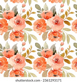 Seamless pattern of rose flower with watercolor for background, fabric, textile, fashion, wallpaper, wedding, banner, sticker, decoration etc.