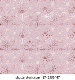 Nahtlose Muster rosse Gold. Abstrakte geometrische Textur. Delikate Rosen goldener Hintergrund für Drucke. asiatisches Motiv. chinesischer und japanischer Stil. Chinesische orientalische Ornamente. Traditionelles Dekor. Vector
