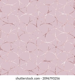 Seamless pattern. Rose gold background. Pink glam marble. Repeating bling patern. Elegant lattice printing. Repetition glitter backdrop for design prints. Delicate printed. Beauty foil texture. Vector