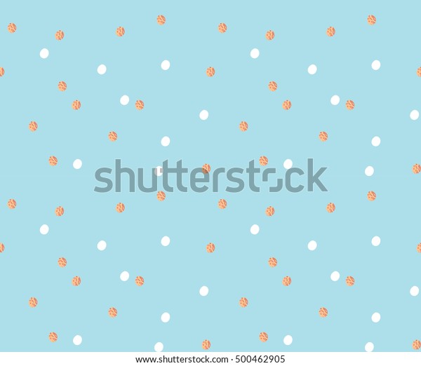 Seamless Pattern Rose Gold White Polka Stock Vector Royalty Free