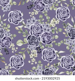 seamless pattern rose navy indigo color