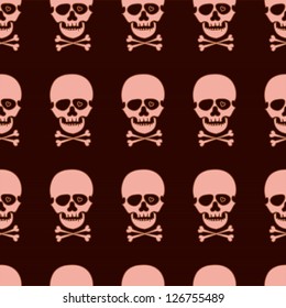 seamless pattern with rose skull
