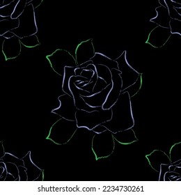 Patrón de rosa sin fisuras como papel de pared, ilustración, tela, vector floral.