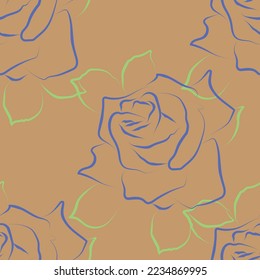Patrón de rosa sin fisuras como papel de pared, ilustración, tela, vector floral.