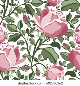 Seamless pattern with rose.Colorful floral vector print.Textile texture