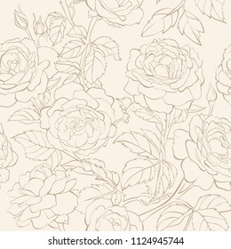 Seamless pattern with roses.