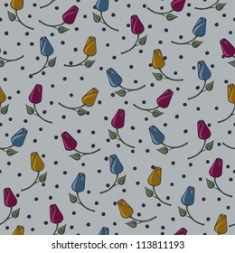 Seamless pattern with roses