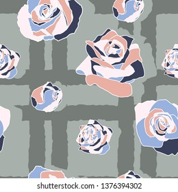 Seamless pattern with roses.