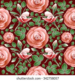 Seamless pattern with roses