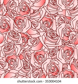 Seamless pattern with roses