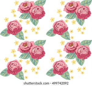 Seamless pattern of roses