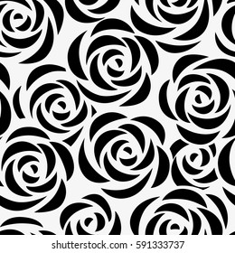 Seamless pattern with roses. Abstract floral background. Vector illustration