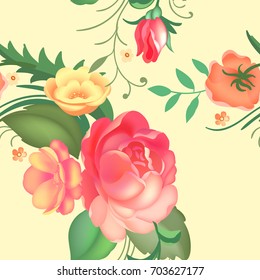 Seamless pattern roses. Beautiful pattern for decoration and design.