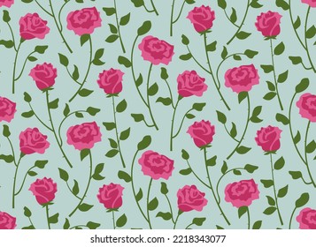 Patrón sin foco con rosas. Hermosa textura natural de estilo plano.