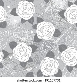 Seamless pattern with roses can be used for wallpaper, pattern fills, web page background, surface textures.