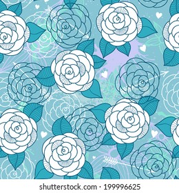 Seamless pattern with roses can be used for wallpaper, pattern fills, web page background, surface textures.