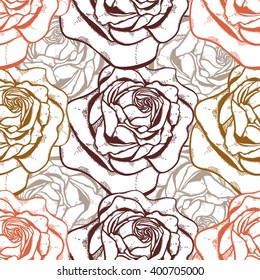 Seamless pattern with roses circuits