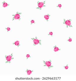 Seamless pattern with roses. Fashion floral print. Vector illustration.