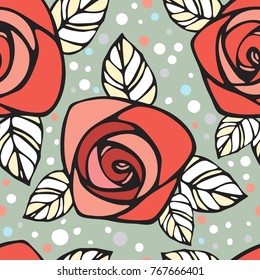 Seamless pattern with roses. Floral wallpaper. Eps-8