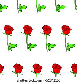 Seamless pattern from roses flowers of contour vector illustrations