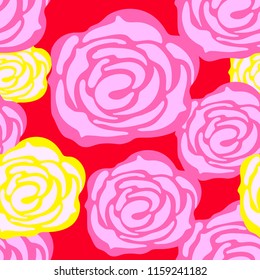 Seamless pattern with roses and flowers. Illustration in water color style