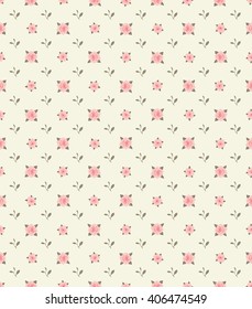 Seamless pattern with roses and leaves. Vintage floral background. May be use as digital paper, fills, or print off onto fabric.