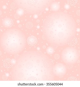 Seamless pattern - roses on a gentle pink background