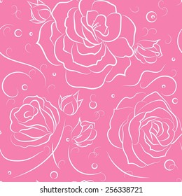 seamless pattern with roses on a pink background