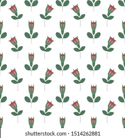 Seamless pattern with roses on white background. Can be used for graphic design, textile design or web design.