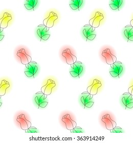 Seamless pattern with roses on white background, can be used for wallpaper, pattern fills, web page background,surface textures, textiles, cards, postcards