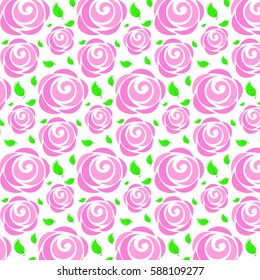 seamless pattern of roses on a white background