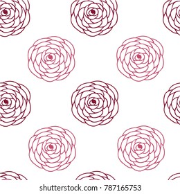 Seamless pattern with roses on a white background vector illustration